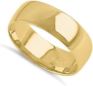 Vinali 14K Solid Yellow Gold 6mm Comfort Fit Wedding Band for Men and Women