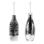 kwmobile Bottle Brush Compatible with SodaStream Crystal 2.0, Duo and Terra - 14" (36 cm) Cleaning Brush Dishwasher-Safe - Black/White