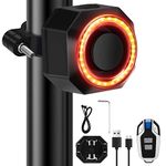 zerotop Bike Alarm with Tail Light, USB Rechargeable Anti-Theft Bicycle Alarm with Remote, 110dB Wireless Vibration Motion Sensor Motorcycle Alarm with Mount for Mountain Bike Electric Scooter Trailer