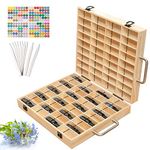 VolksRose Essential Oil Storage Wooden Box, 72 Slots for 5-15ml Essential Oil Roller Bottles, Carrying Case Display Large Organizer Gift Box Container for Travel, Presentation, Nail Polish, Makeup,