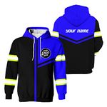 HiVis Custom Hoodie Blue Neon Uniform Custom Name and Logo Company Uniform High Visibility Hoodie for Men Reflective Hoodie Hi Vis Hoodie Safety Workwear for Canadian - 8 Sizes S to 5XL (XL)