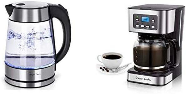 Glass Hot Water Kettle Electric for Tea and Coffee and Programmable Coffee Maker