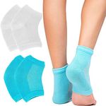 Moisturizing Socks, Gel Heel Socks, Toe Open Socks, Relieve Heel Pain Comfortable Soft Vented Moisturizing Socks Suitable for Male and Female Day Night Care Skin Dry Cracked High Heel, 2 Pairs