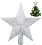 Bakefy�- 1 Glitter Star Tree Topper - Christmas Small Decorative Holiday Xmas Tree Topper Perfect Star Ornament Topper (Gold)