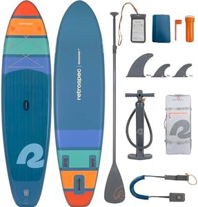 Retrospec Weekender Inflatable Stand Up Paddle Board Includes Paddle, Pump, and Accessories 10’6” Lightweight iSUP, Puncture Resistant Inflatable Paddle Board for Adults