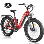 FREESKY Electric Bike for Adults 1000W/PEAK 1600W Power Motor 48V 20 AH Removable Battery Ebike up to 51.5KMH, 26''*4.0 Fat Tire Step-Thru E-Bike, Full Suspension Electric Bicycle for Women/Men