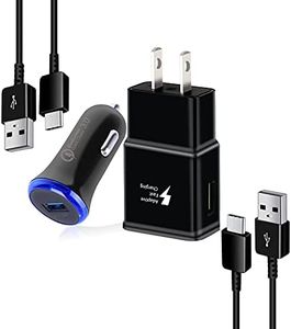 Adaptive Fast Charger Kit for Samsung Galaxy S21 Note 21 20 Ultra S20 FE A51A71 S10E S10 S9 S8, Google Pixel 4XL 3a 3XL 2XL, USB Fast Charging Kit (Wall Charger + Car Charger + 2 x USB Type C Cables)