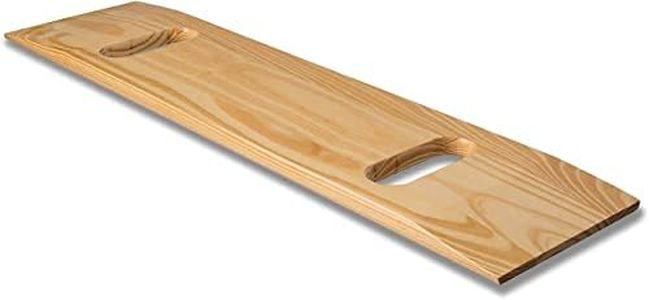 DMI Transfer Board and Slide Board, Holds up to 440 Pounds, Made of Heavy-Duty Wood for Patient, 2 Cut Out Handles, 30 x 8 x 1 Inches