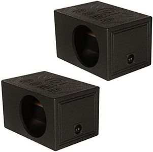 QPoweR QBOMB10VL Single 10 inch Vented Ported Car Subwoofer Box Enclosure (2 Pack)