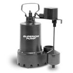 Superior Pump 92341 1/3 HP Cast Iron Submersible Sump Pump with Vertical Float Switch