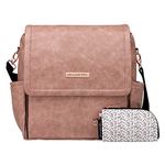 Petunia Pickle Bottom Boxy Backpack | Diaper Bag | Diaper Bag Backpack for Parents | Top-Selling Stylish Baby Bag | Sophisticated and Spacious Backpack for On The Go Moms | Dusty Rose Leatherette, Dusty Rose Leatherette, One Size, Modern