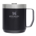 Stanley Classic Vacuum Mug, 0.35 L; Matte Black, Cold Insulation, Thermal Mug, Outdoor, Camping, Dishwasher Safe