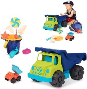 B. Toys – Complete Colossal Truck & Sand Bucket Set (10-Pc) – Toy Cars, Vehicles, & Beach Accessories for Kids Ages 18 Months+