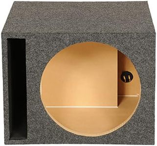 Q Power 15 Inch Heavy-Duty Single Vented Carpet Covered Durable Car Audio Vehicle Subwoofer Enclosure Woofer Box, Charcoal Gray
