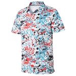 Mens Golf Shirts Print Dry Fit Moisture Wicking Casual Short Sleeve Derss Polo Shirt for Men, Hand Drawn Texture, Medium