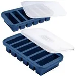 Souper Cubes 1/2 Cup Silicone Freezer Molds - Silicone Soup Freezer Trays with Lids for Freezing Food, Salsa, Broth, Baby Food and More - Silicone Freezer Trays with Lid - Blueberry – 2-Pack