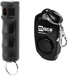 Mace Brand Ultimate Protection Package — Mace Brand KeyGuard Police Strength Pepper Spray with Flip Top Safety Cap and Mace Brand Personal Alarm Combo (Black) — Great for Self Defense