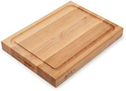 John Boos Large Maple Wood Cutting Board for Kitchen Prep and Charcuterie, 20” x 15” x 2.25” Thick, Edge Grain, Hand Grips, Reversible Boos Block