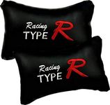 RONISH Black Leatherite Type R Print Car Cushion (Set of 2) for Chevrolet Beat LT