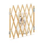 Relaxdays Safety Gate, Barrier, Extendable up to 96 cm, 48.5-60 cm high, Bamboo, Stair & Door Dog Guard, Natural