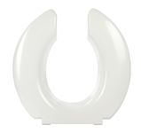 Big John 2445263-4W Oversized Toilet Seat with Stainless Steel Hinges and Without Cover for Round or Elongated Toilet Bowls, White