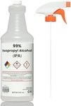 MOEHAIR HIGH Impact Isopropyl Alcohol 99% (IPA) with Spray - Made in The USA - 32oz - Pack of 1