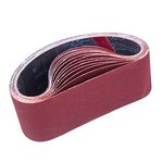 STEBRUAM Sanding Belt 75 x 533 mm, Sander Belts Set（3 Each of 80/120/150/240/400 Grains）for Belt Sander,for Grinding,Sharpening and Derusting (15 Pieces)