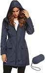 LOMON Women Waterproof Raincoat Hoo