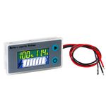 NInE-ROnG Multifunctional Programmable Battery Capacity Monitor Temperature Meter Golf Cart Voltmeter with Low Voltage Buzzer Alarm for 10-100V Lead Acid Lithium Battery Lithium Iron Phosphate Battery