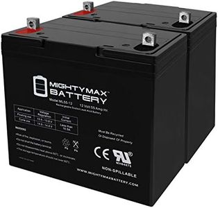 12V 55AH Battery for Quantum Rehab Q600, Q614, Q1121, Q600XL - 2 Pack