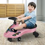 StarAndDaisy Kids Twister Ride on Swing/Push Car for Kids with Music, Light & 360° Steering - Safe, Durable, and Fun Wiggle Car for Toddlers & Children -Pink