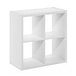 Furinno Cubicle Open Back Decorative Cube Storage Organizer, 4, White