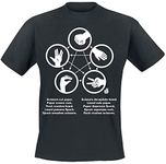 The Big Bang Theory Officially Licensed Merchandise TBBT Sheldons Rock-Paper-Scissors-Lizard Game T-Shirt (Black), X-Large