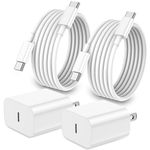 iPhone 15 Charger Fast Charging,20W Apple iPad USB C Fast Charger,2Pack 6ft USB C Wall Charger Block for iPhone 15/15 Plus/15 Pro/15 Pro Max, iPad Pro/Air/Mini, MacBook