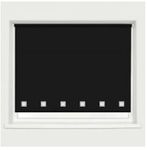 Square Eyelet Windows Roller Blinds Polyester Fabric, Easy Fit Trimmable, Home, Office, Blind with Metal Tube and Child Safe Fittings (Width 60cm x Length 165cm, Light Filtering Shade, Black)