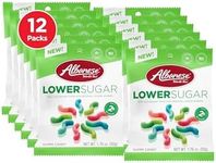 Albanese World's Best Lower Sugar, Gluten Free Mini Gummi Worms, 1.76oz Bag (Pack of 12), Individually Wrapped Soft & Chewy Candy Snacks