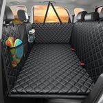 URPOWER Back Seat Extender for Dogs - Hard Bottom Dog Car Seat Cover Holds 420 lbs, Waterproof Dog Hammock Dogs Bed for Cars, SUVs & Small Trucks, Pet Backseat Protector with Mesh Window & Large Space