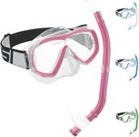 Cressi - Crg1B Unisex Child C/Set Estrella Vip Jr Clear/Lime JUnisexor Snorkeling/Diving Combo Set - Transparent/Pink, Unisex