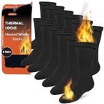 Debra Weitzner Thermal Socks for Men Women Warm Socks 4/6 Pairs Crew Winter Thick Boot Socks
