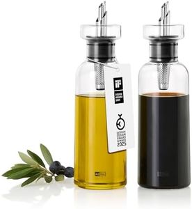 AdHoc AromaPour - Oil & Vinegar Dispenser - No-Drip Liquid Bottle for Kitchen - Airtight Design with Stainless Steel Filter - Offers Healthy & Fresh Flavor - Dispenser Set (2 Pack)
