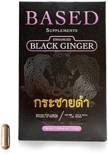 Based Supplements Black Ginger - Premium Thai Root Extract with 16% Methoxyflavones & 11% DMF - Traditional Asian Herb for Energy & Performance Support (300mg, 30 Capsules)