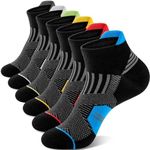 Niofind Mens Trainer Socks, Cotton Ankle Socks for Men Women, Breathable Sports Socks for Running, Walking, Gym, Multipack (6 Pairs), 9-11, Multicolor