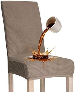 Gdmhy Waterproof Dining Chair Covers Set of 6, Khaki Stretch Slipcovers