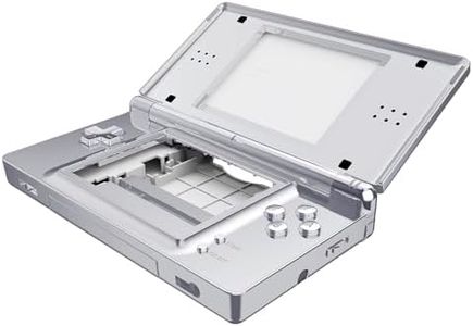 eXtremeRate Chrome Silver Replacement Full Housing Shell for Nintendo DS Lite, Custom Handheld Console Case Cover with Buttons, Screen Lens for Nintendo DS Lite NDSL - No Console