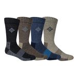 Moisture Control Crew Sock 4 Pack, Multipack, Black/Brown/Navy/Khaki, 13-15