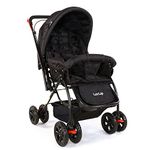 LuvLap Starshine Baby Stroller / Pram for 0 to 3 Years, New Born / Toddler / Kid, Lightweight, Adjustable backrest, 360° Swivel Wheel, Large storage basket, Reversible Handlebar (Black)