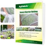 Agfabric 10'x20' Bug Net Insect Bird Netting, Garden Netting Protect Plants Fruits Flowers Against Bugs Birds & Squirrels, White