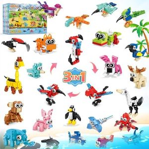 SliBoeyX 24 Pack Party Favors for Kids, 642 PCS Animal Building Blocks Toy Set – Goodie Bag Fillers, Classroom Prizes, Valentine Gifts, Easter Baskets, Birthday for Boys and Girls Ages 6–12