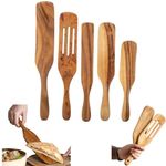 Wood Spurtle Kitchen Tools,Wooden Kitchen Utensils,Wooden Spoons Utensils for Cooking, Wooden Spoons for Cooking, Non-Stick Tool Sets