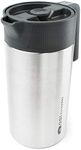 GSI Outdoors, Glacier Stainless JavaPress, 30oz French Press Coffee Mug for Camping, Brushed